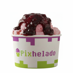 Helado gourmet sencillo + topping Pixhelado