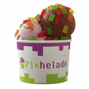 Helado gourmet doble + topping Pixhelado